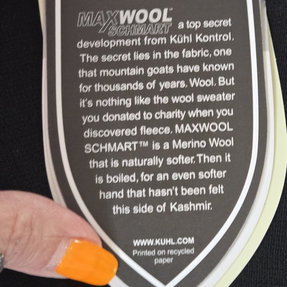 Kuhl NWT Team 1/4 zip merino wool Maxwool Schmart Pullover Small black grey - Picture 17 of 17